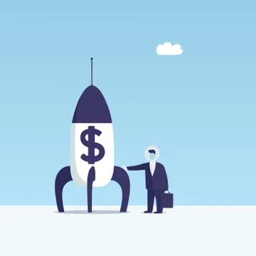 Dollar rocket Stock Illustration