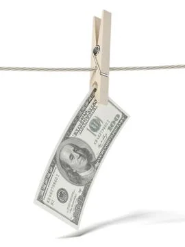Dollar on rope 库存插图