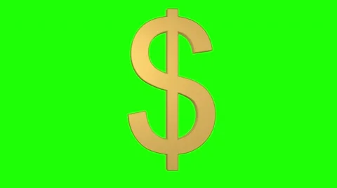 Dollar rotating loop gold green screen USD Video stock 57703995