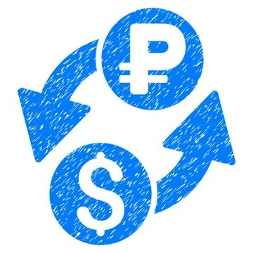 Dollar Rouble Exchange Grainy Texture Icon Stock Illustration