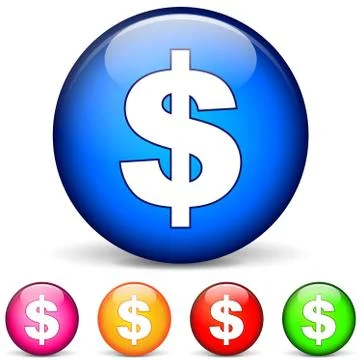 Dollar round icons Stock Illustration