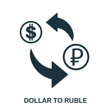 Dollar To Ruble icon. Mobile app, printing, web site icon. Simple element sing Stock Illustration
