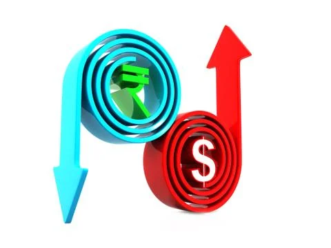 Dollar &amp; rupee Stock Illustration