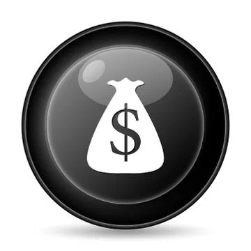 Dollar sack icon. internet button on white background.. Stock Illustration