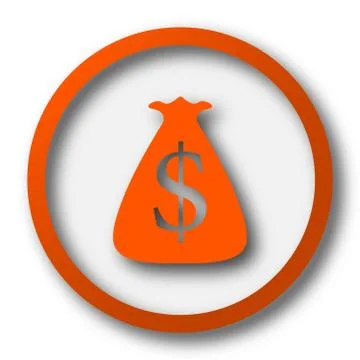 Dollar sack icon. Internet button on white background.. Stock Illustration