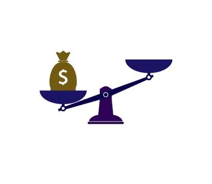 Dollar, scale icon. Vector illustration, flat design. Stock Illustration