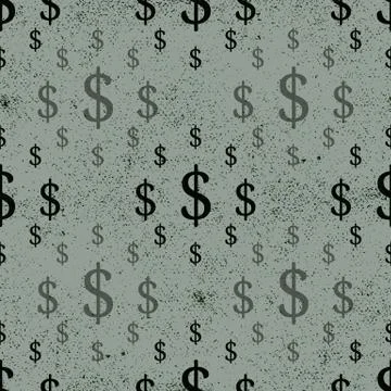 Dollar seamless pattern. Vector illustration. Stock Illustration