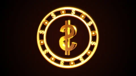 Dollar shape, golden dollar shape animation in ultra HD resolution Stock Footage 171144305
