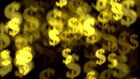 Dollar-shaped bokeh Stock Footage 302080831