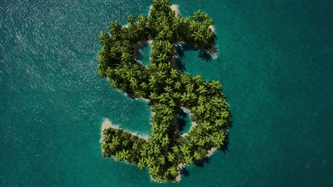 Dollar shaped island. Stock Footage 91018566