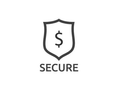 Dollar shield icon. money Security protection symbol Concept vector illustrat Stock Illustration