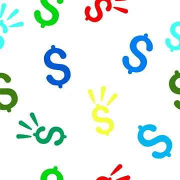 Dollar Shine Flat Vector Seamless Pattern 스톡 일러스트