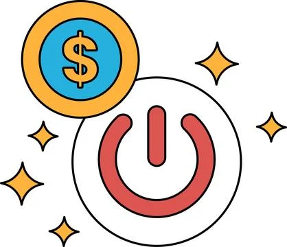 A dollar sign and a button with a dollar sign on it Stock Illustration