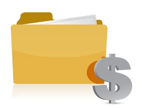 Dollar sign and folder Stock-Illustration