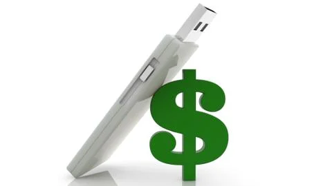 Dollar sign and USB flash drive concept Stock Illustration