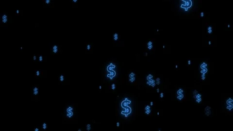 Dollar sign animated video, Dollar icon neon line Stock Footage 288917353