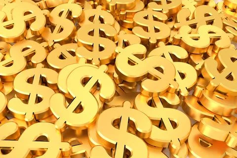 Dollar sign background. 3D rendering. Stock Illustration