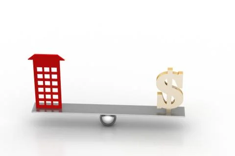 Dollar sign balance with flat Free Stock Illustration