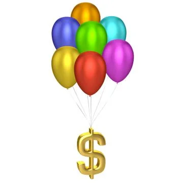 Dollar Sign With Balloons Stock Illustration