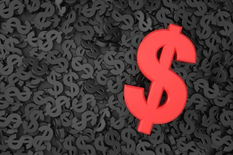 Dollar sign banner. 3D rendering. Stock Illustration