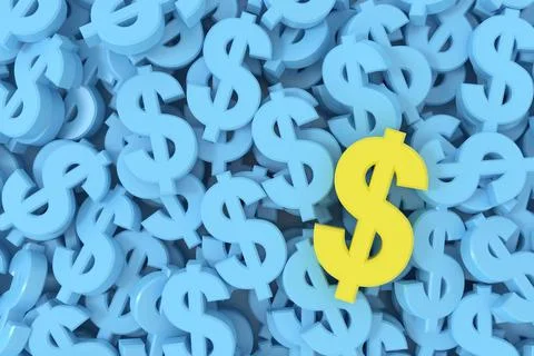 Dollar sign banner. 3D rendering. Stock Illustration