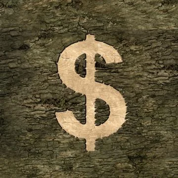 Dollar sign on bark Stock-Illustration