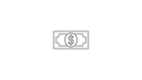 Dollar Sign Bill Flat Animated Icon Isolated on Transparent Background. dol.. Stock Footage 306557951