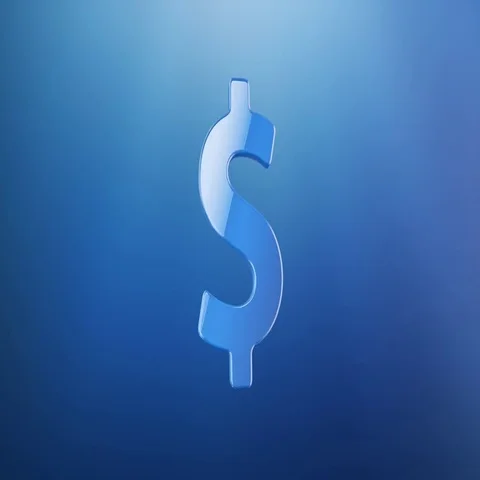 Dollar Sign Blue 3d Icon Stock Footage 69716294