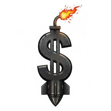 A dollar sign with a bomb on it Illustrazione stock