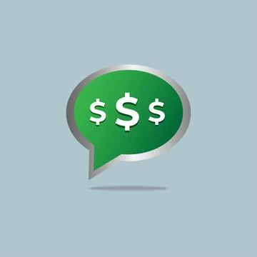 Dollar sign chat icon. Illustrazione stock