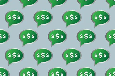 Dollar sign chat seamless pattern Stock Illustration