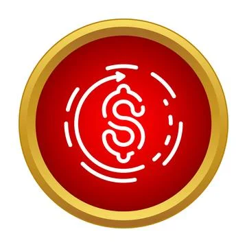 Dollar sign with circular arrow showing money exchange Stock Illustration