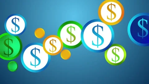Dollar sign coins background animation Stock Footage 334955126