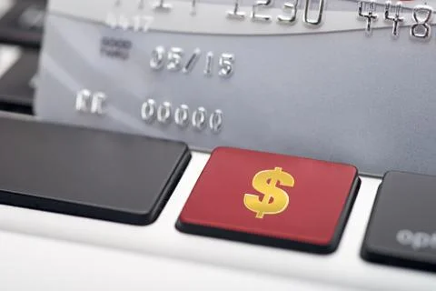 Dollar sign on computer keyboard Stock Photos