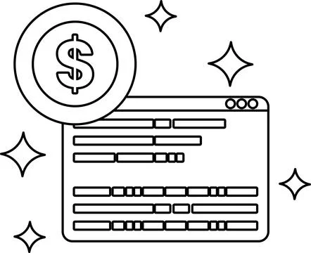 A dollar sign is on a computer screen 스톡 일러스트