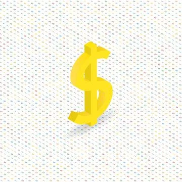Dollar sign on a digital background. Stock Illustration