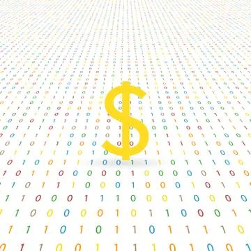 Dollar sign on a digital background. Stock Illustration