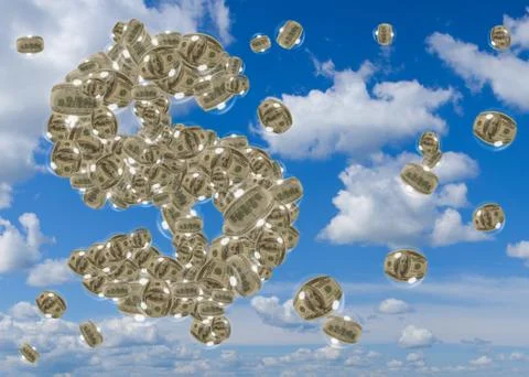 Dollar sign from dollar bubbles Stock Photos