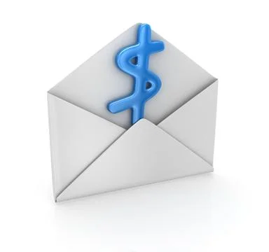 Dollar sign in envelope Illustrazione stock