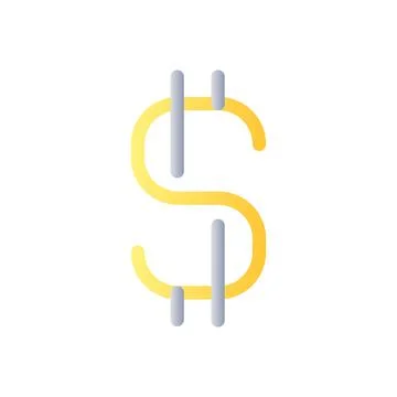 Dollar sign flat gradient color ui icon Illustrazione stock