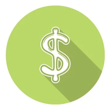 Dollar Sign Flat Icon Stock Illustration