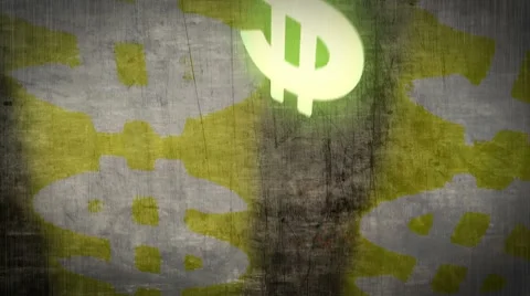 Dollar sign flies on abstract background Stock Footage 8520997