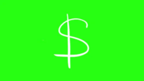 Dollar Sign Green Screen Stock-Footage 303390911