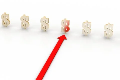 Dollar sign with growing arrow Free Stock Illustration
