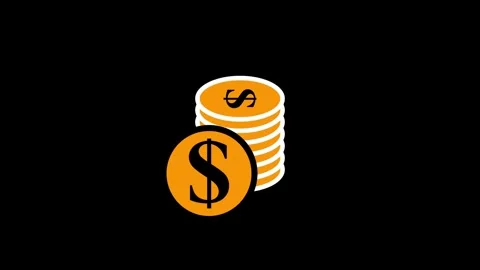 Dollar sign icon animation on black background Stock Footage 263873473