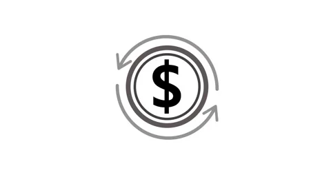 Dollar sign icon, on circle pointer animation background Stock Footage 258217893