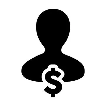 Dollar Sign Icon Vector Currency Symbol With Male Person Avatar for Business  Stock Illustration