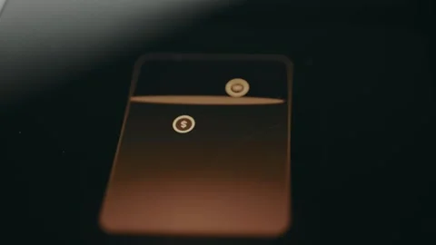 Dollar sign icons fall into the container and the container fills and empties Stock Footage 332063408