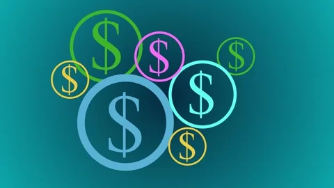 Dollar sign icons gradient background animation Stock Footage 335113574