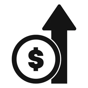 Dollar sign increasing its value with upward arrow Stock Illustration